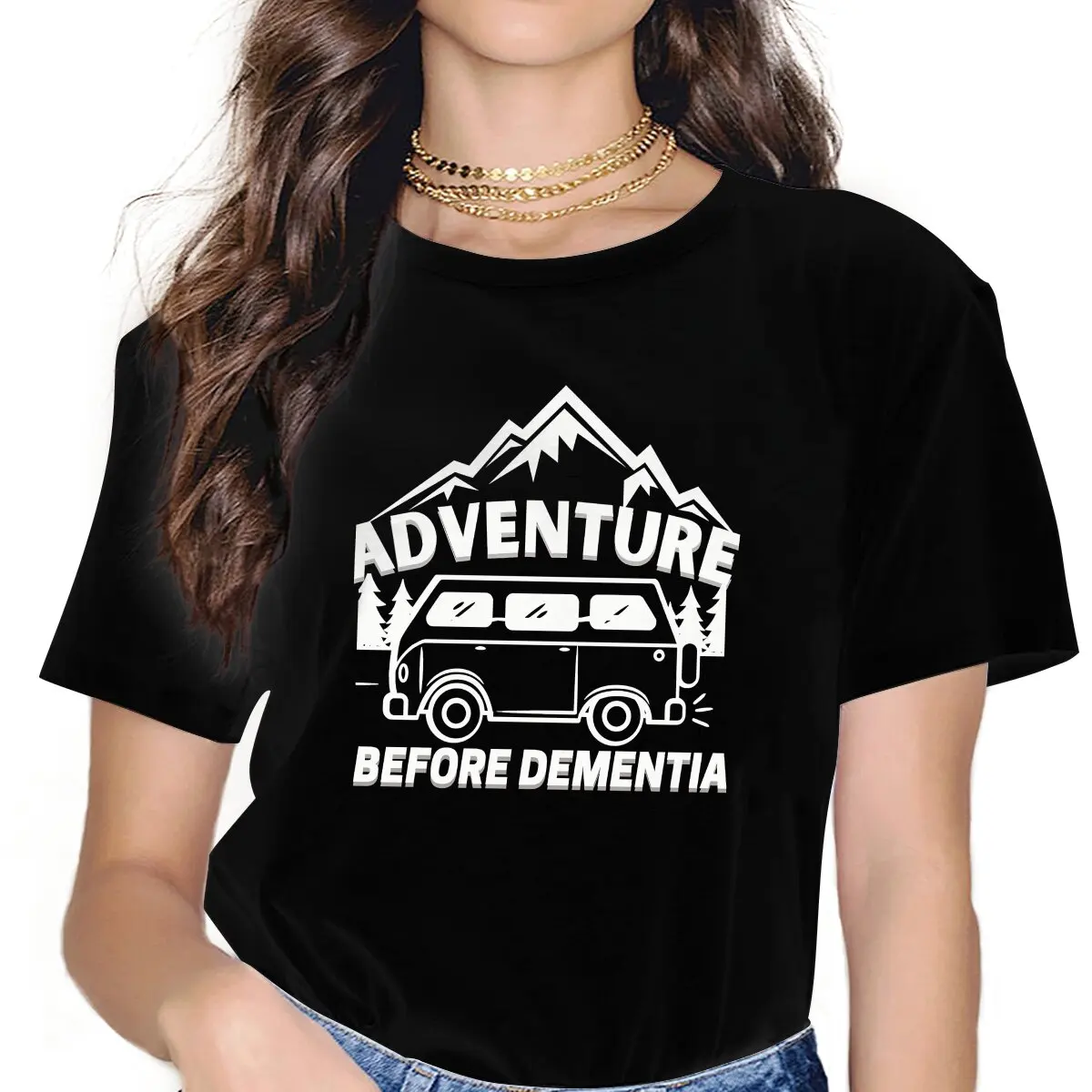 Camp Adventure Before Dementia Classic Tshirt Homme Women's Clothing Unisex Polyester Blusas T Shirt For Women