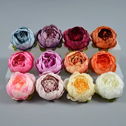 Artificial Peony Flower Head Bud, DIY Bridal Bouquet, Wedding Decoration, Home Decor Props, 14Colors, 10cm, 5Pcs