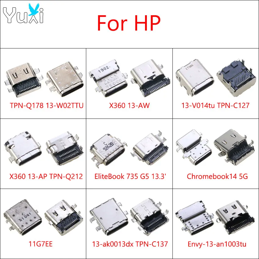 YuXi 1 Stück USB-Typ-C-Ladeanschluss für HP SPECTRE X360 13-aw 11G7EE TPN-C137 Laptop DC-Stromanschluss USB 3.1 Ladebuchse