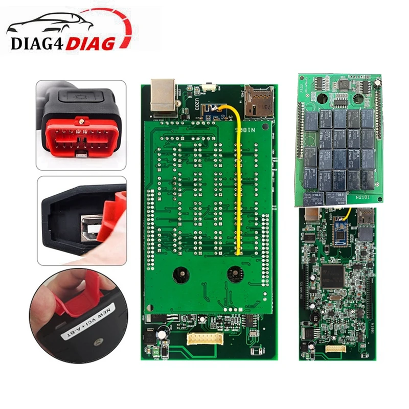 2021.11 Keygen TCS Pro Bluetooth USB V9.0 Double PCB Green Board TCS PRO+ NAIS Relays New V2020.23 OBD2 Diagnosic Scanner