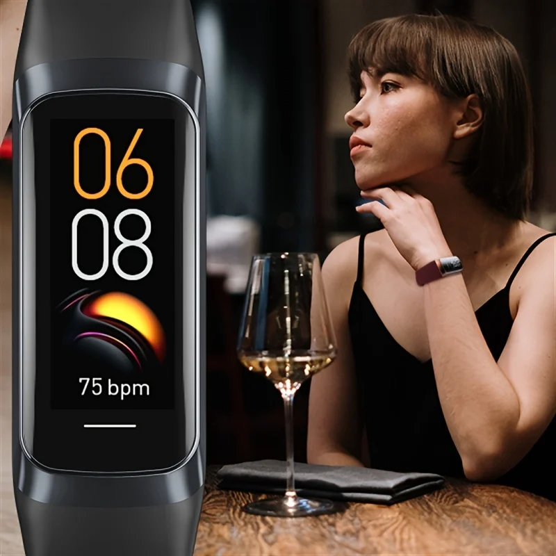 ساعة ذكية، شاشة مراقبة معدل ضربات القلب 24/7، تتبع داخلي وخارجي، مراقبة النوم، 5 أجهزة الصراف الآلي مقاومة للماء