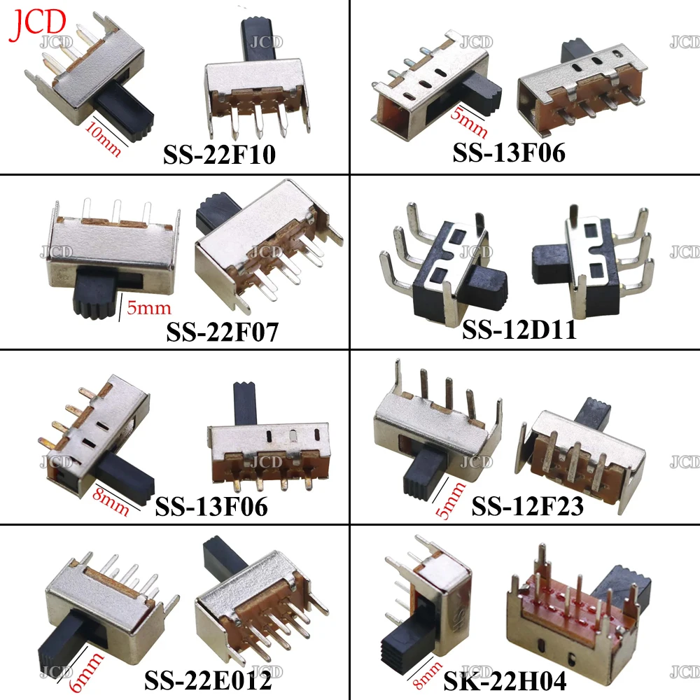 10 sztuk SS-13F06 SS/SK-22 przełącznik suwakowy koło zębate suwakowe pasmo 2/3 plik pojedynczy podwójny poziomy Mini poziomy zasilacz