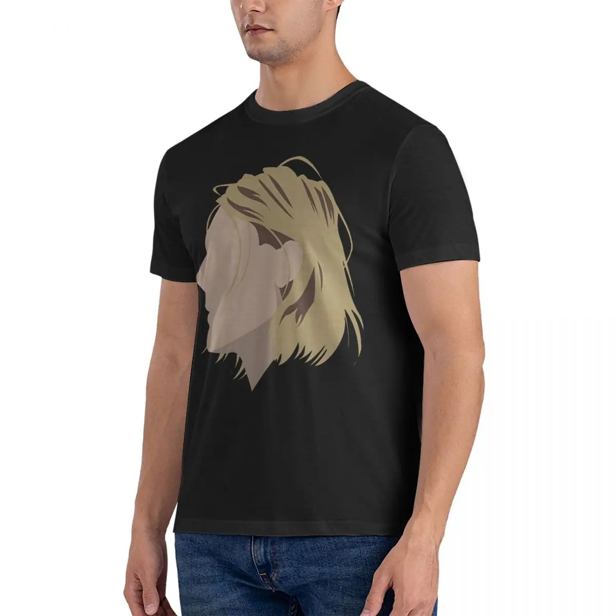 Profile Men T Shirt K-Kurt Singer Cobain Vintage Tees Short Sleeve Crew Neck T-Shirt 100% Cotton Graphic Clothing