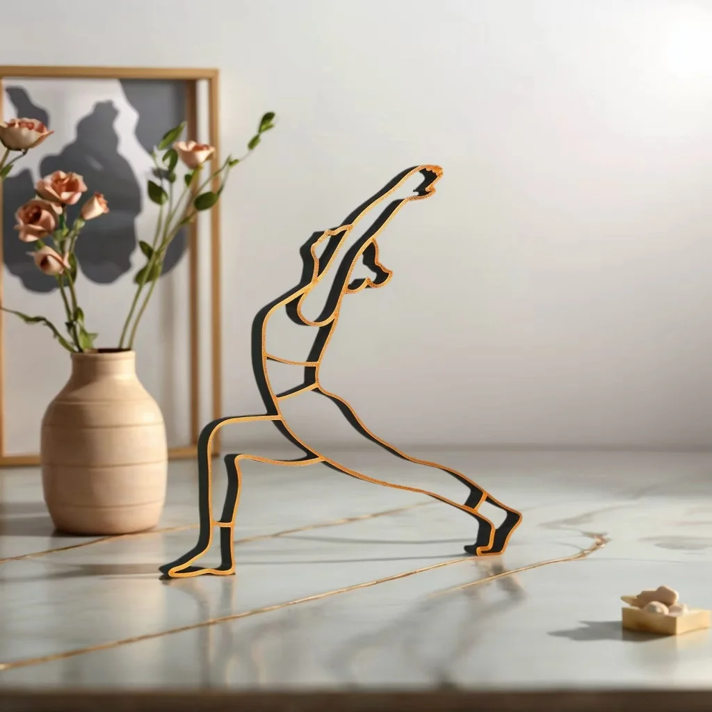 1 pieza de escultura de yoga minimalista moderna: adorno artístico de figura de yoga, decoración de estilo zen para sala de estar y estudio, Navidad, San Valentín y regalo de Acción de Gracias