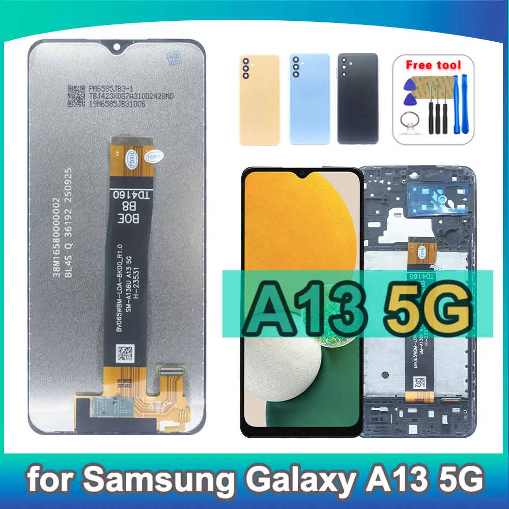 A13 5G Screen for Samsung Galaxy A136 A136B A136U LCD Display Touch Screen Digitizer for Samsung A13 5G Phone Screen Replacement