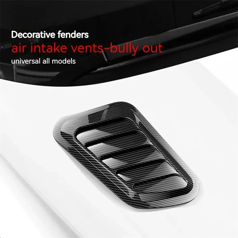 For 2Pcs Car Hood Decoration Realistic Air Outlet Design Simulation Air Vent Fake Air Intake Body Creative Durable Pasted Leaf B