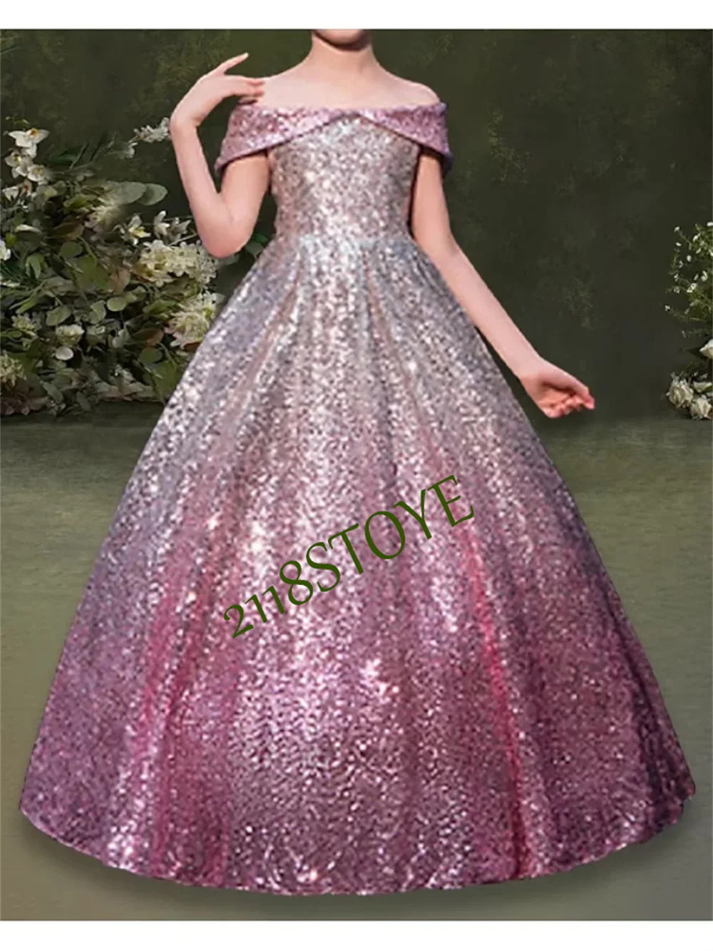 

Ball Gown Sweep Train Flower Girl Dress Pageant Frozen Elsa Juniors Cute Prom Dress Sequined with Bow Sparkle Fit 3-16 Years