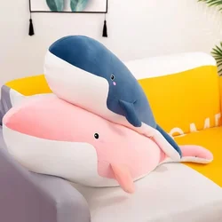 Juguete para niños de 55cm, ballena de peluche Kawaii, muñecos de peluche suaves y bonitos, almohada para niñas y niños, regalo de cumpleaños para bebés