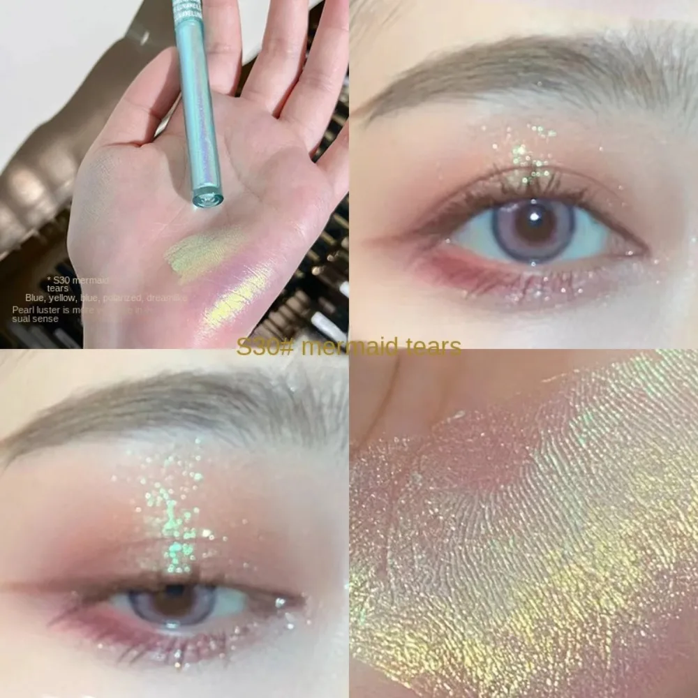 Langdurige Vloeibare Oogschaduw Sneldrogende Glans Oogmake-Up Multichroom Oogschaduw Driekleurige Glitter Kleurverschuiving Oogschaduw