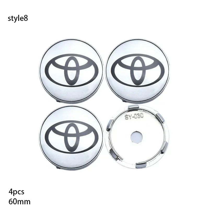 4Pcs 60mm Car hub center cover Toyota Corolla RAV4 LEVIN Yaris C-HR Camry Prado Prius Lande kuluze auto modification parts