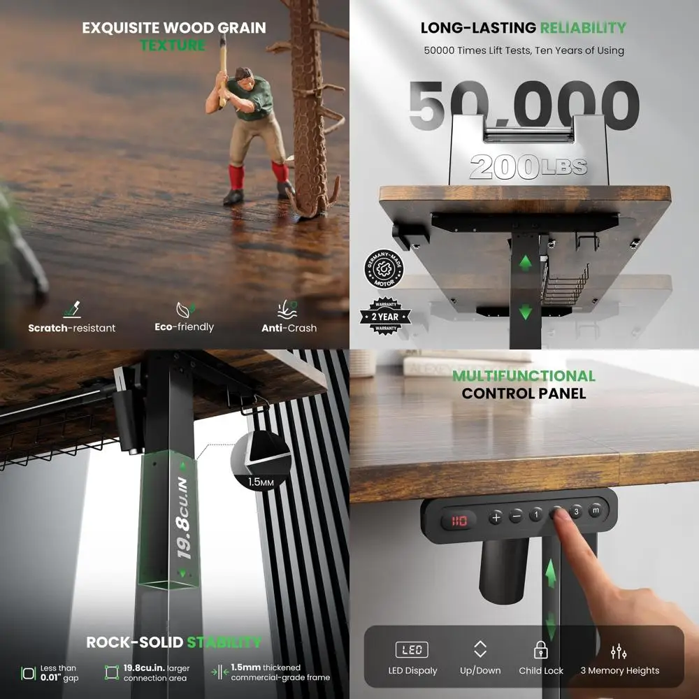 

Регулируемый электрический стол — стол 48 x 24, стоячий стол с 3 высотами памяти и прокладкой кабелей