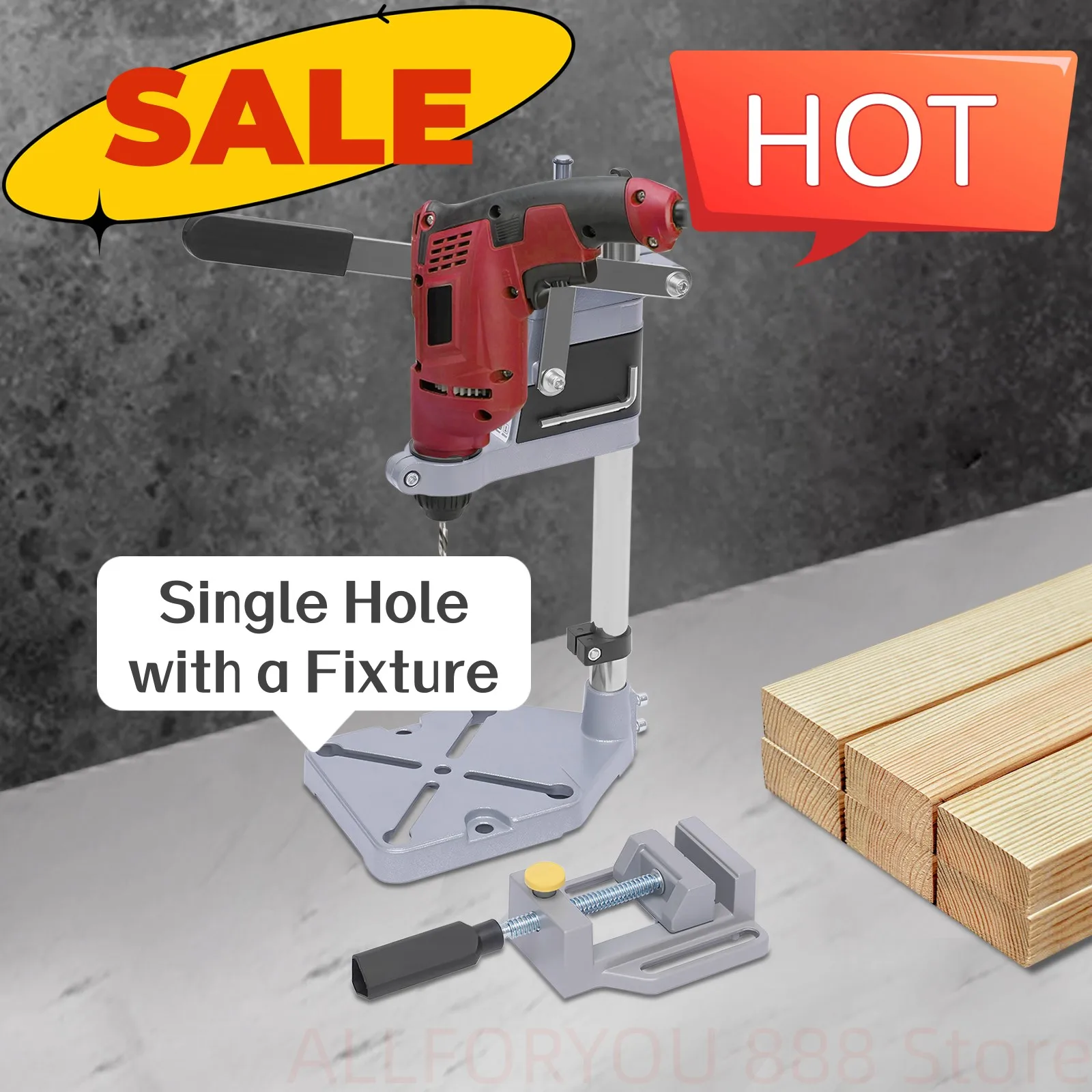 Single Hole Drill Press Stand Strong And Durable Clamp Collet Drilling Tool With A Fixture