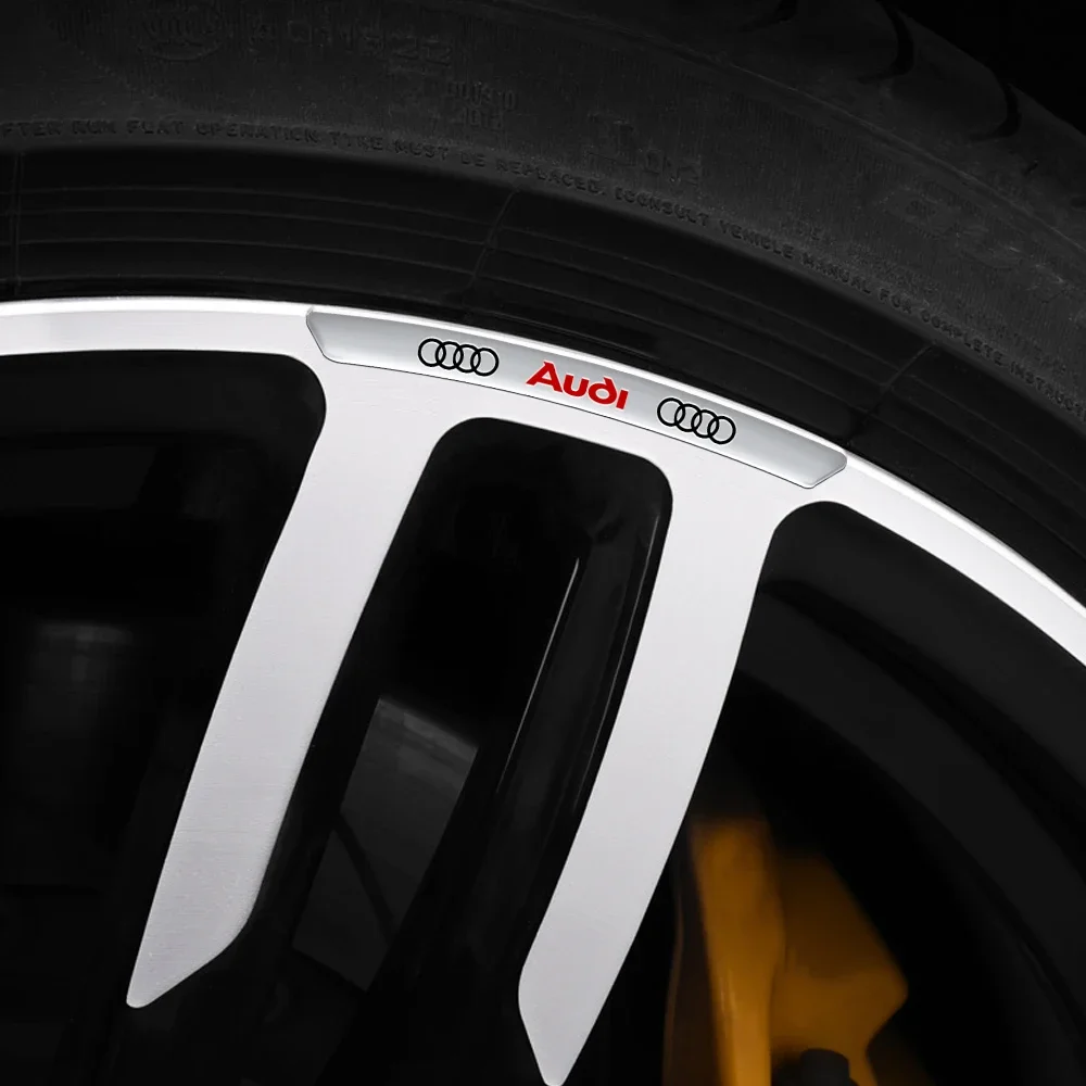 تصفيف السيارة السيارات محور عجلات شارة الإطارات حافة ملصقات اكسسوارات لأودي Q3 Q5L Q7 Q2L S4 S5 S6 S7 S8 TT RS3 RS4 A6L A4L A3 A4 A7 #4