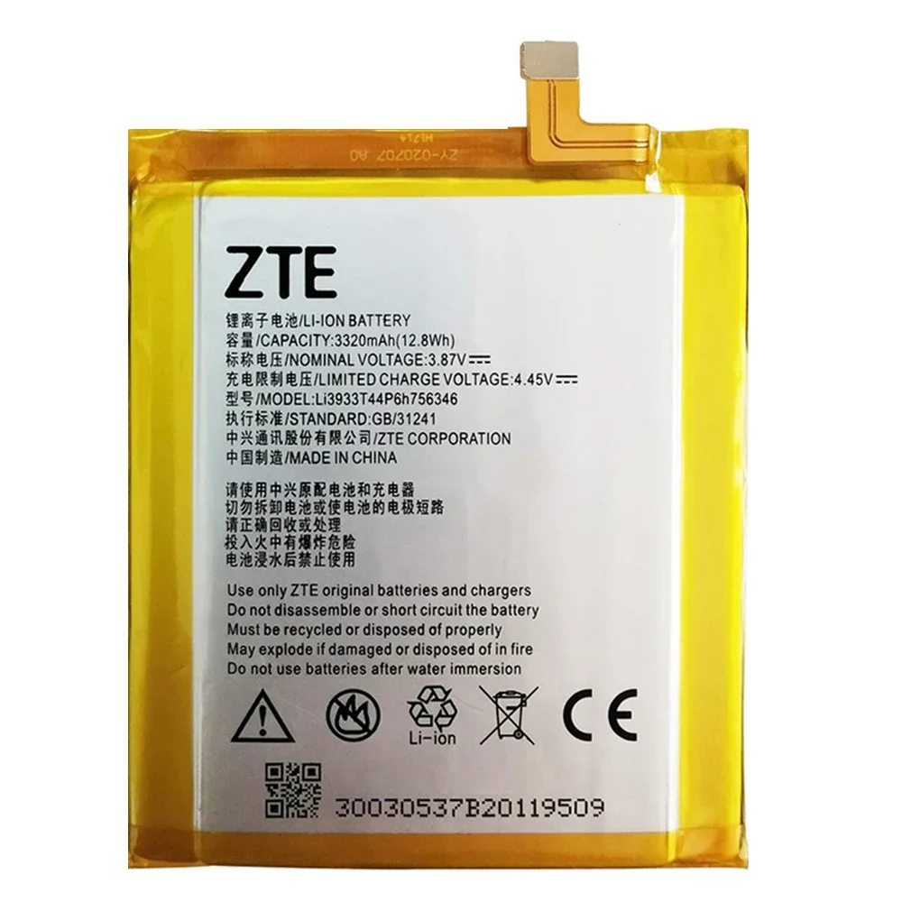 2024 Years 100% Original New LI3931T44P8H756346 3320mAh Battery For ZTE Axon 7 5.5inch A2017 Batteries With Fast Shipping