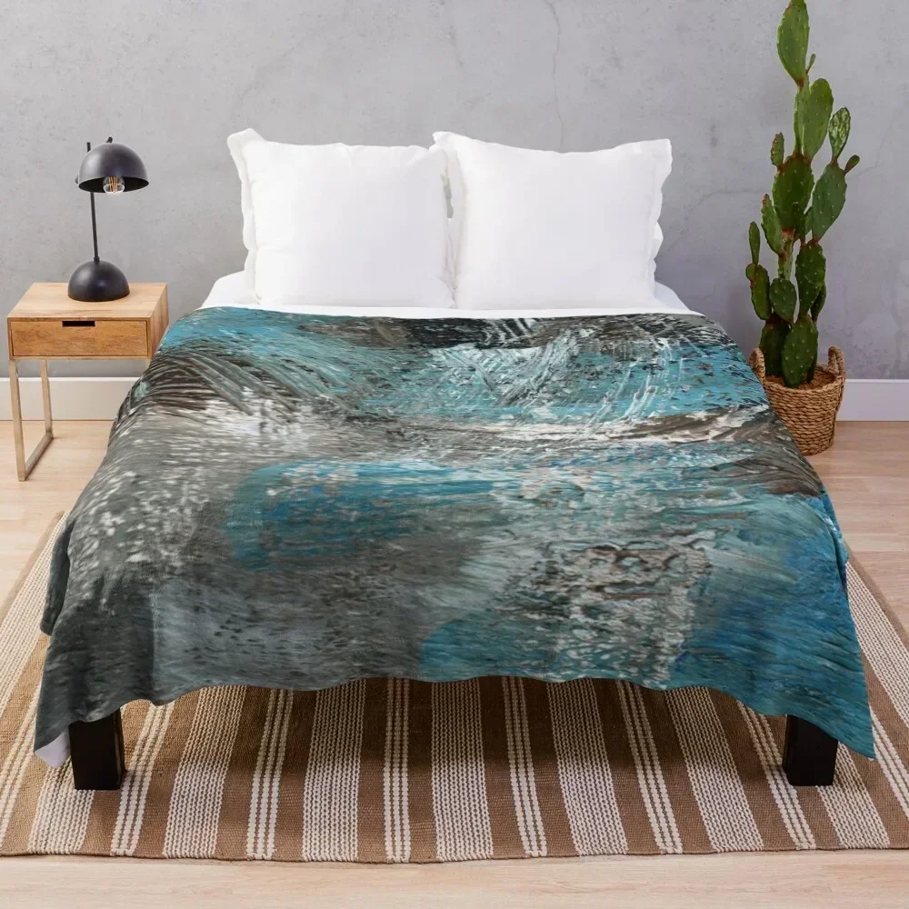 

Moonlight on Waves Abstract Throw Blanket Stylish Couch Blanket for Home Living Room