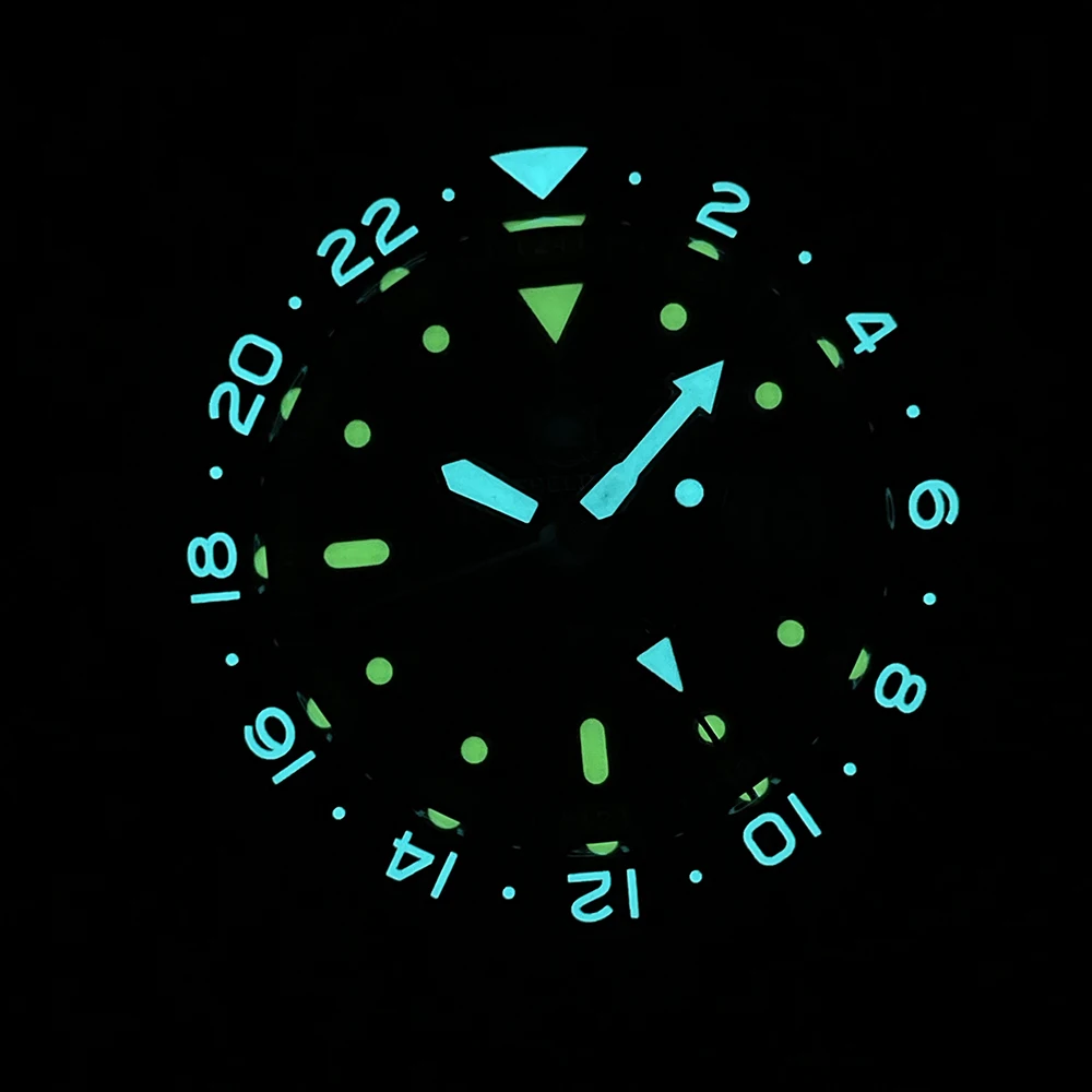 Imagem -02 - Relógio de Mergulho Mecânico Impermeável para Homens Super Luminoso Moldura Cerâmica Nh34 Movimento Gmt 200m Steeldive-sd1994 v2