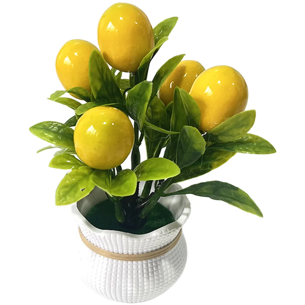 For mini fruit simulation potted plants for home office decor includes orange chili lemon pomegranate red berry units