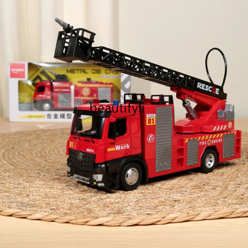 Jouets pour enfants échelle surdimensionnée camion de pompiers modèle alliage simulation arroseur 2 bébé