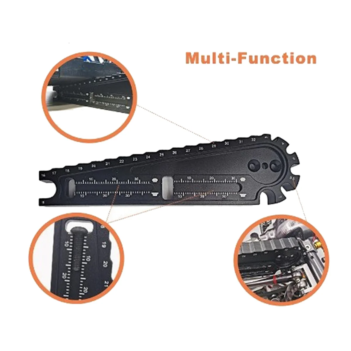 Multifunction 17mm 8mm HEX Nuts Installation Tool Vehicle Height Adjustment Wrench Screw Length Measurement for RC