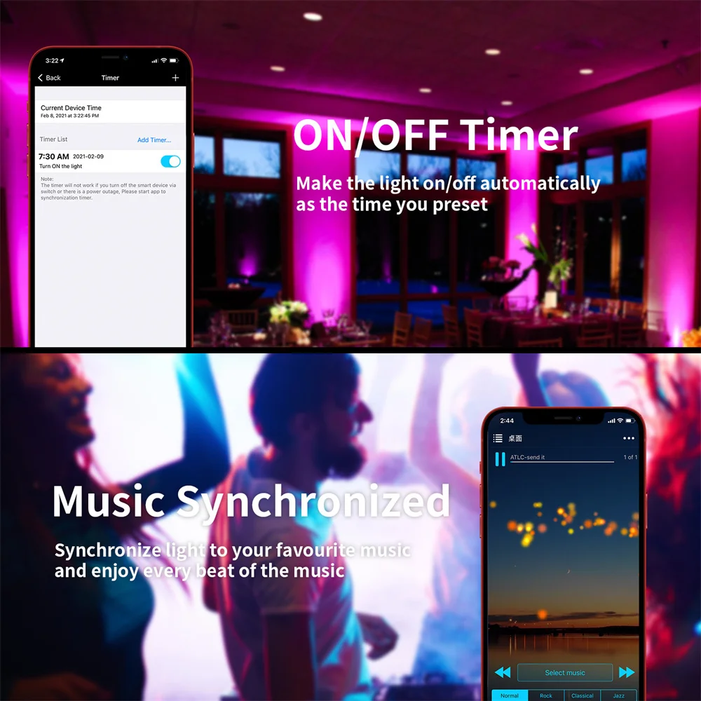 LED Reflector RGB Smart Floodlight 40W IP65 Waterproof WiFi Flood Light Stage with APP Remote Outdoor Garden Landscape Lighting