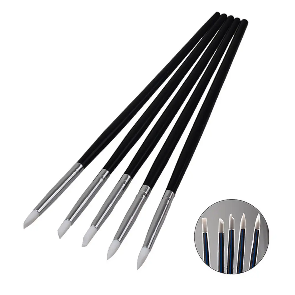 20Pcs Nail Art Pen Kit Includes 15 White Rod Brushes 5 Black Silicone Tip Pens for Precise Line Work Detailing Nail Design Tools