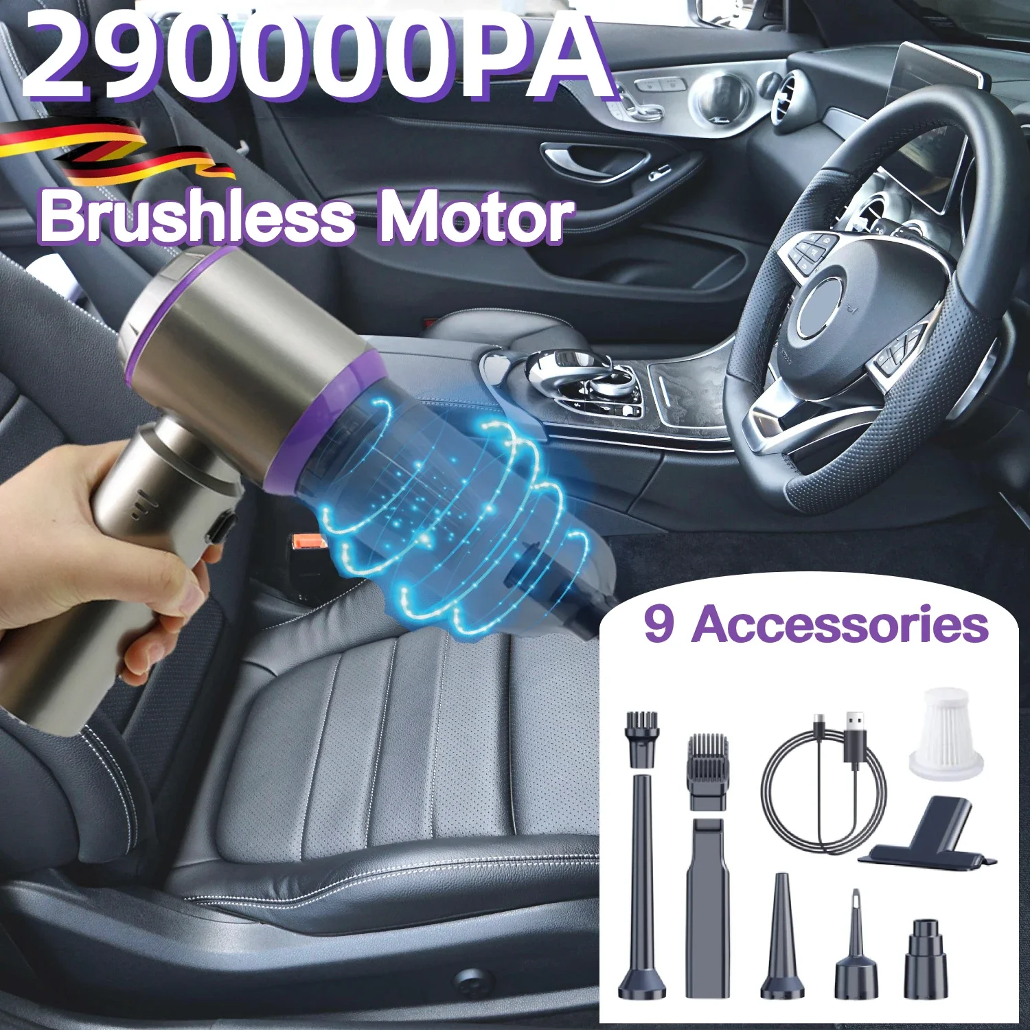 Car Vacuum Cleaner High Power Portable Handheld Wireless Brushless Motor Cleaning Machine Powerful Air Duster for Home Appliance