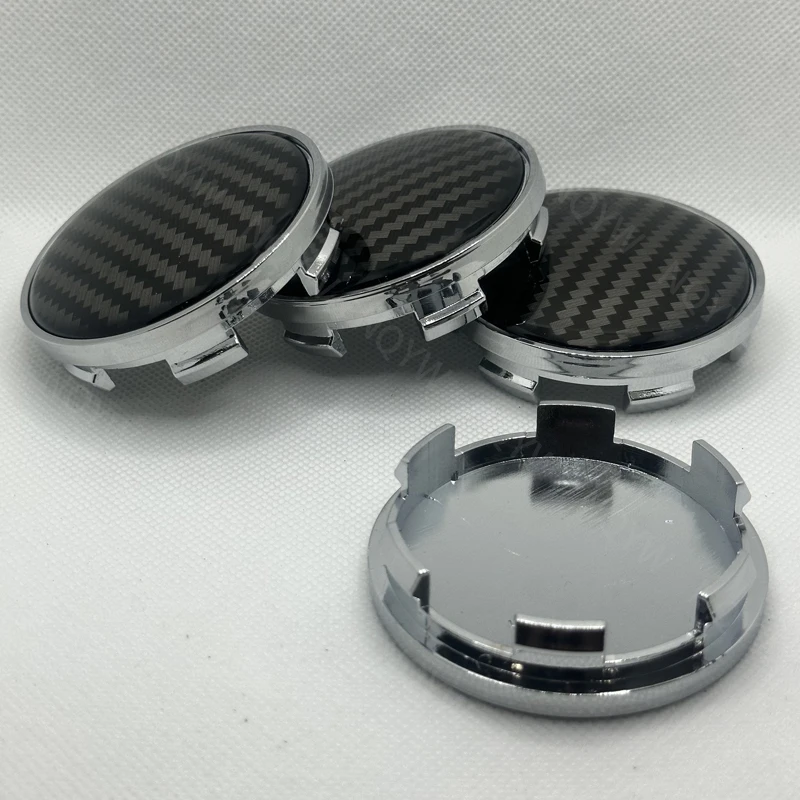 4Pcs/Set 65mm 3D Carbon Fiber Car Wheel Center Cap Wheels Wheel Center Cap Set Vehicles Cover Practical Durable High Quality