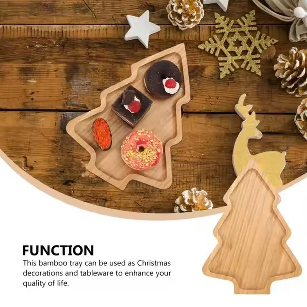 Christmas Tray Xmas Tree Christmas Hat Elk Appetizer Platter Dish Salad Wooden Snack Dessert Dishes Sashimi Candy Shaped Su C1A1