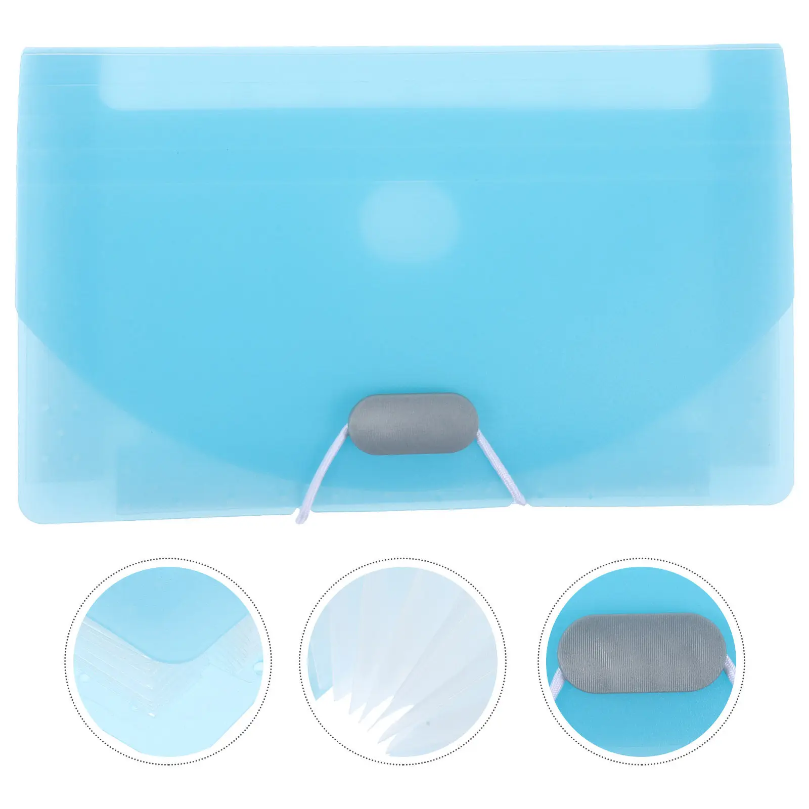 

Portable PP Document Folder Organizer with Button Closure Lightweight Multi-Pocket Accordion File Folder for Office School Home