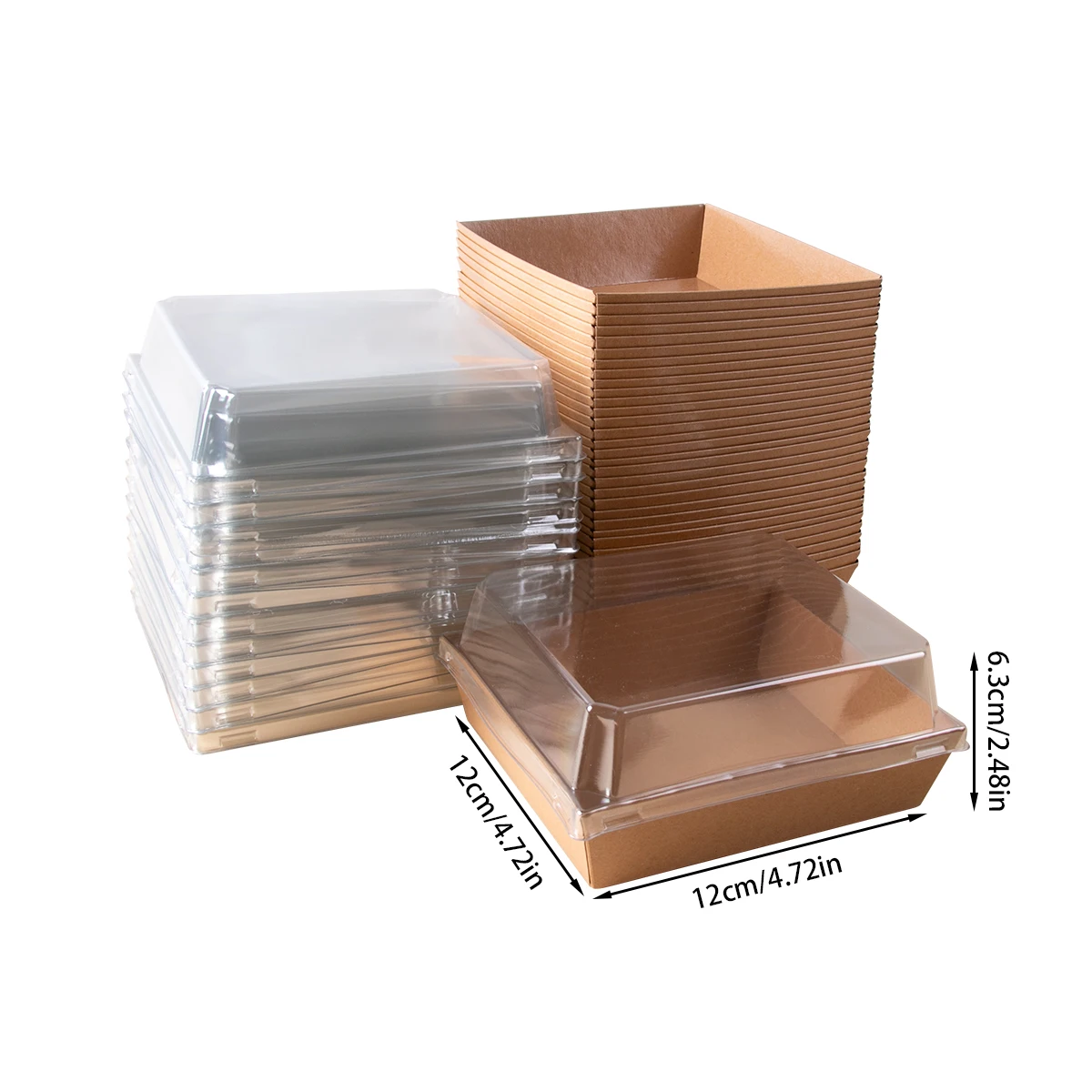 20/40/60pcs Small Charcuterie Boxes with Clear Lids Disposable Food Containers Dessert Boxes for Sandwich Cookie Cake Slice
