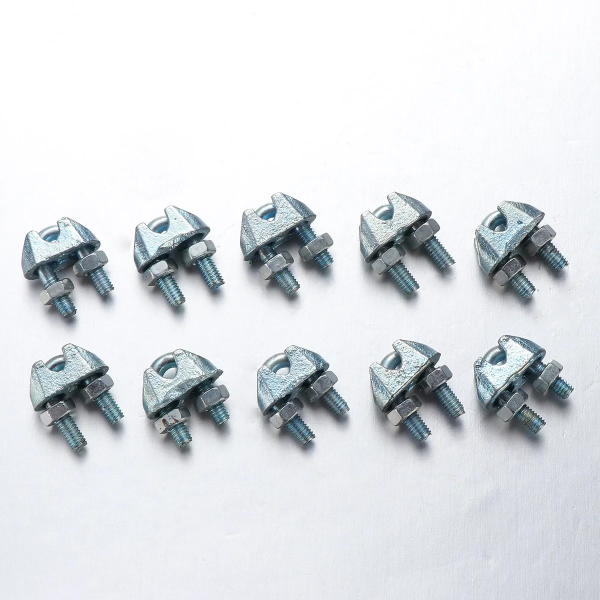24Pcs Galvanized Wire Rope Clips Drop-Forged Steel Cable Clamps with Dual Nuts for Easy Reuse Rigging Guardrail Systems Load