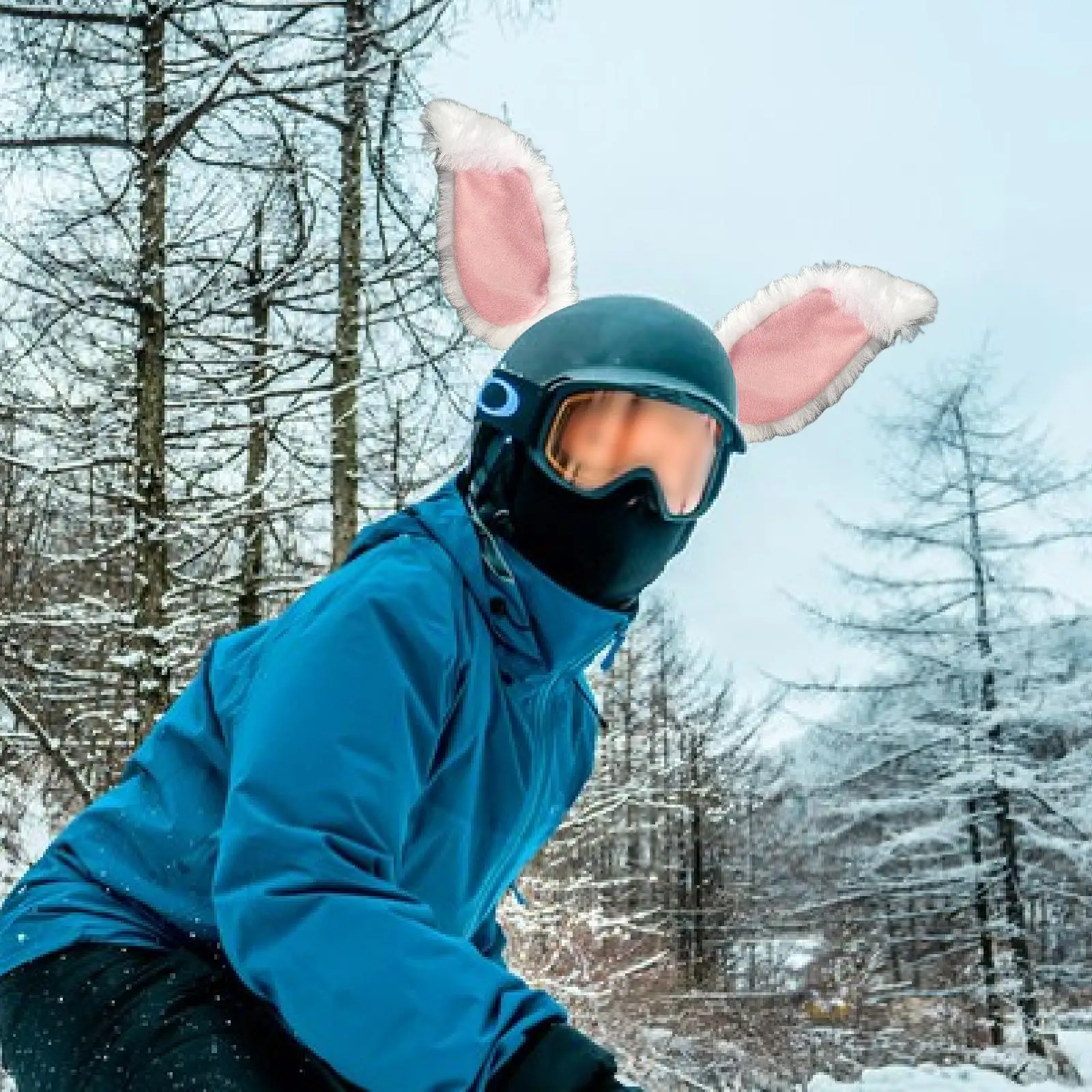 หมวกกันน็อคตกแต่งหูกระต่าย ของขวัญตกแต่งน่ารัก ติดง่ายบนอุปกรณ์ปั่นจักรยานสำหรับมอเตอร์ไซค์ สกี ผู้หญิง ผู้ชาย ปีนเขา