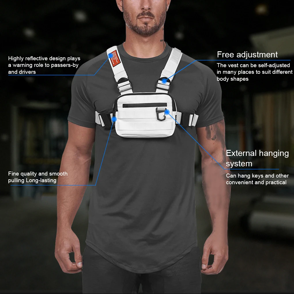 Functional And Lightweight Tactical Bag - Secure Chest Bag For Outdoor Activities Multifunctional Chest Big Bag Black