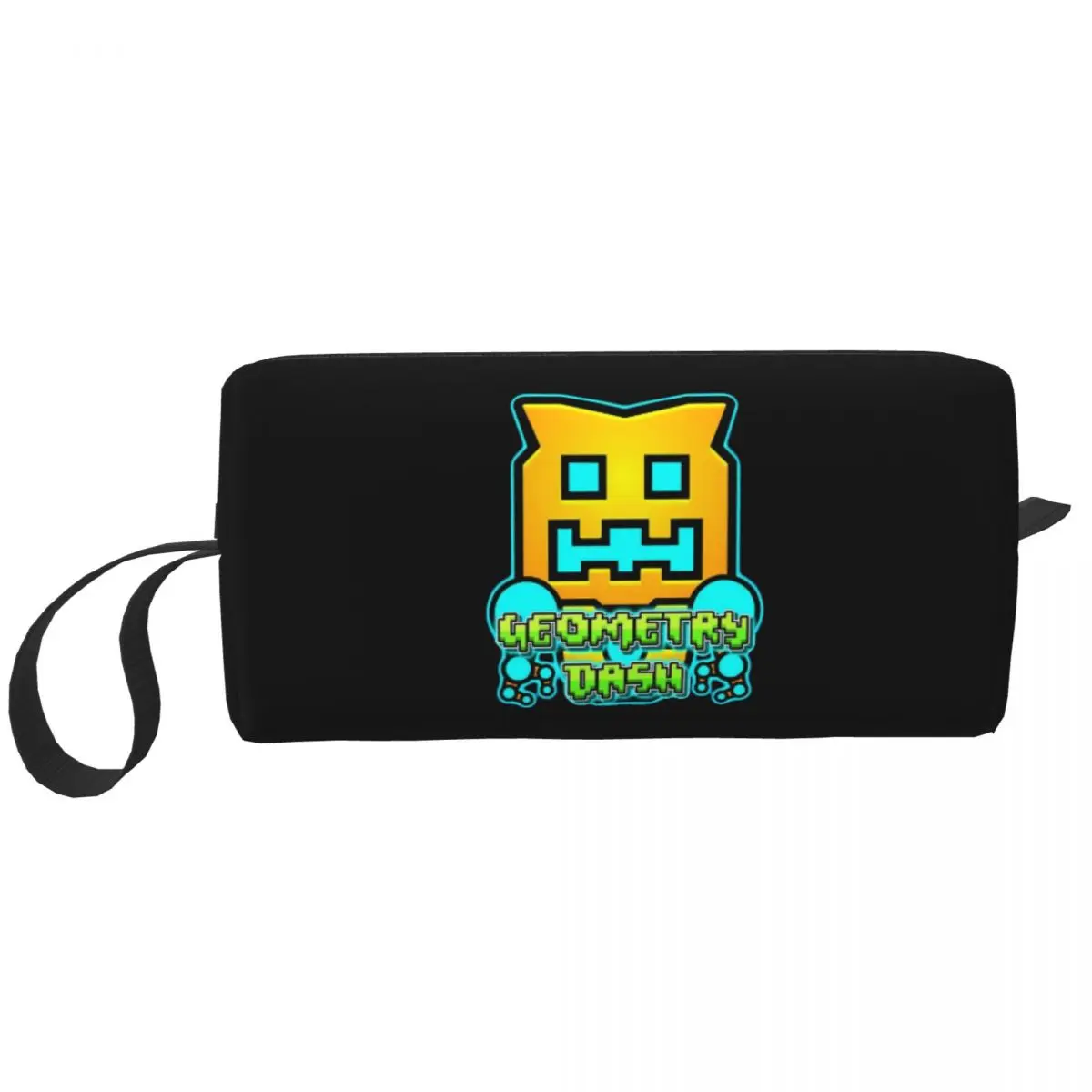 Games Video Game Geometric Dash App Fun Makeup Bags Geometry Dash Toiletry Cosmetic Bag Trend Travel Makeup Organizer Case