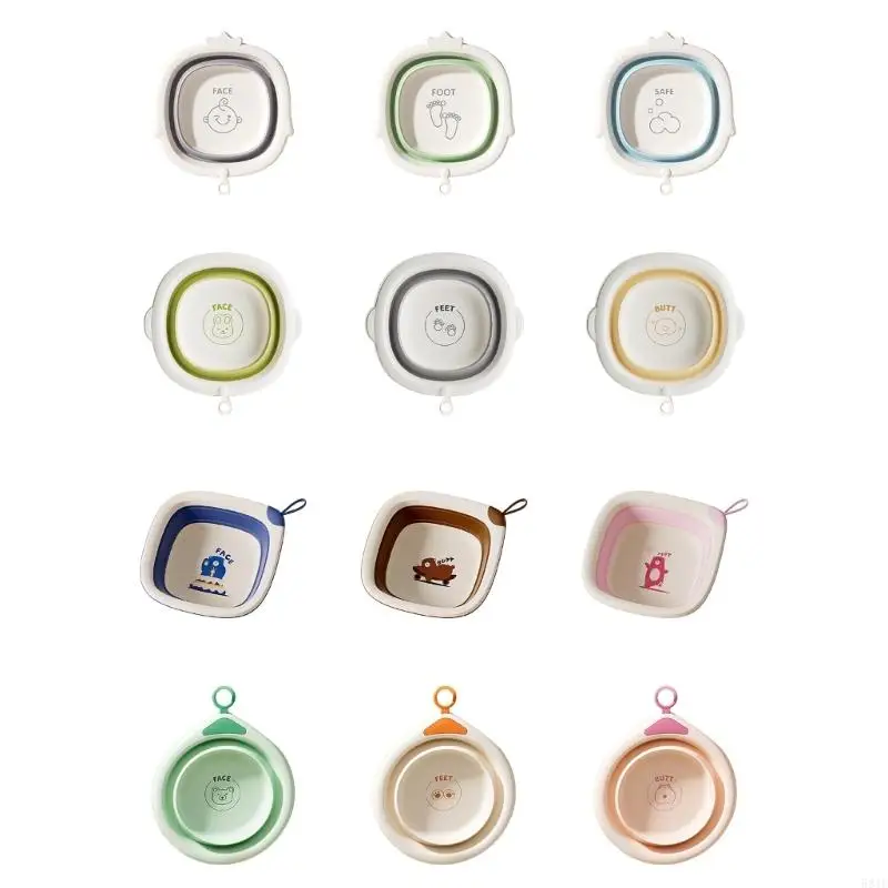 

581F Foldable Baby Small Bath Tub Portable Wash Basin For Newborns Travel Home Use