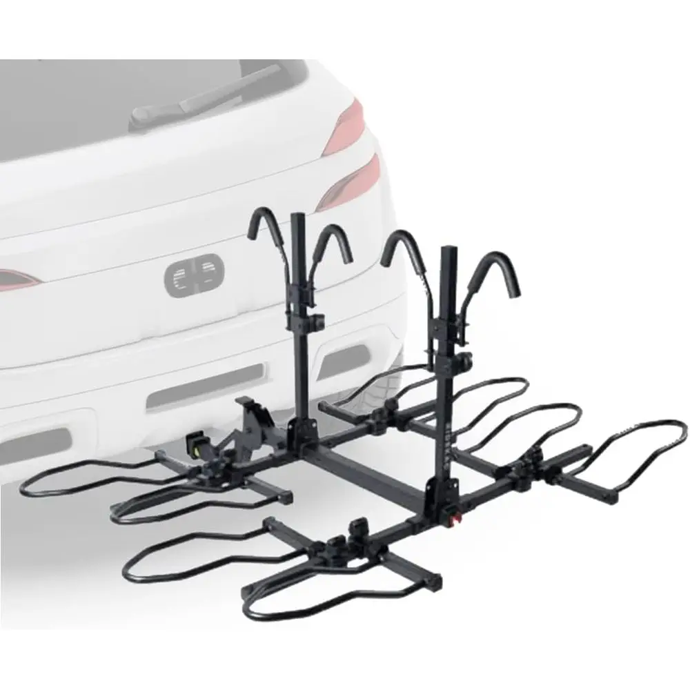 

Heavy-Duty 2 Hitch Bike Rack for 4 Bikes - Anti-Wobble & Quick Release, Easy Assembly, Includes Tire Straps
