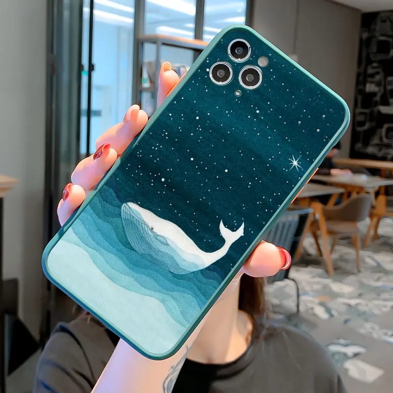 Whale Fish Wave Sea Handyhülle für iPhone X XR XS 17 15 13 14 12 11 Pro Max 14 16 Leuchtturm für iPhone 15 Plus stoßfeste Abdeckung – Detail 4