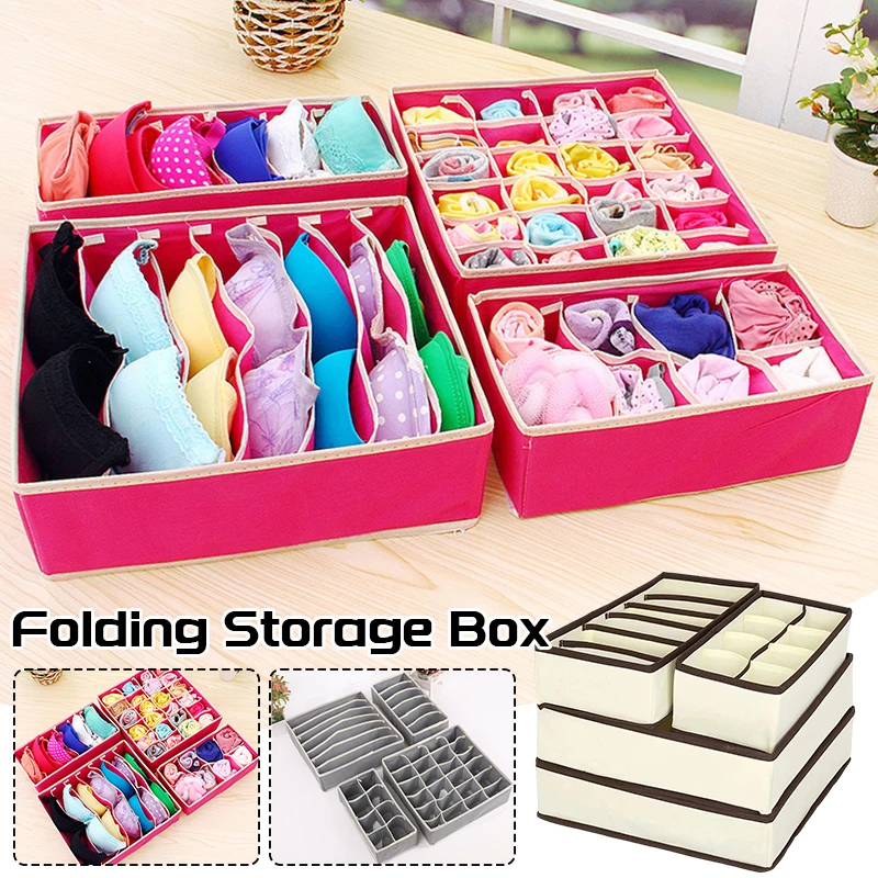 

Drawer Organizer Divider Foldable Closet Storage Organizer Basket and Fabric Organization Bins for Socks,bras,ties,accessories