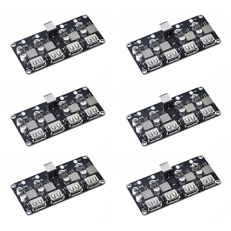 6X QC3.0 QC2.0 USB Fast Charger Board 4XUSB Port DC-DC Converter DC12V-30V To DC 3-12V Charging Circuit Module