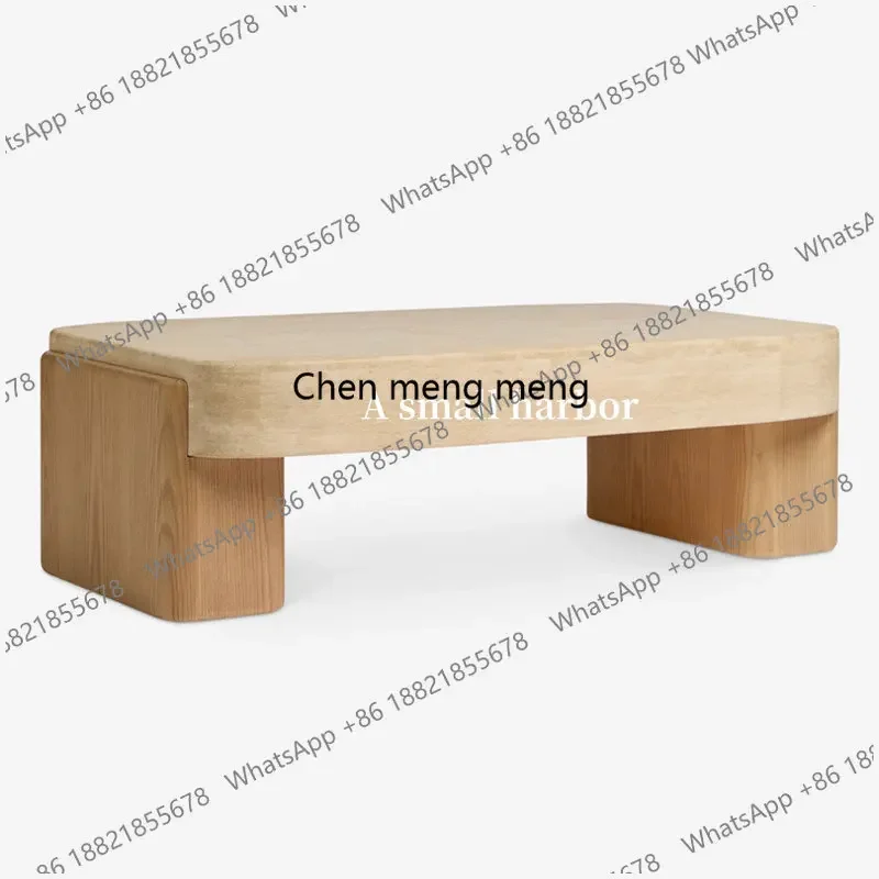 M183 Travertine solid wood coffee table light luxury living room high sense retro marble low table small tea table