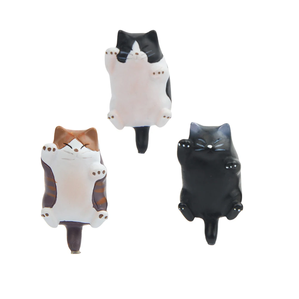 

5 Pcs Cat Fridge Magnets Resin Cute Cats 3 Colors Decor Home Office Refrigerator Accessories Stickers Magnetic Animal