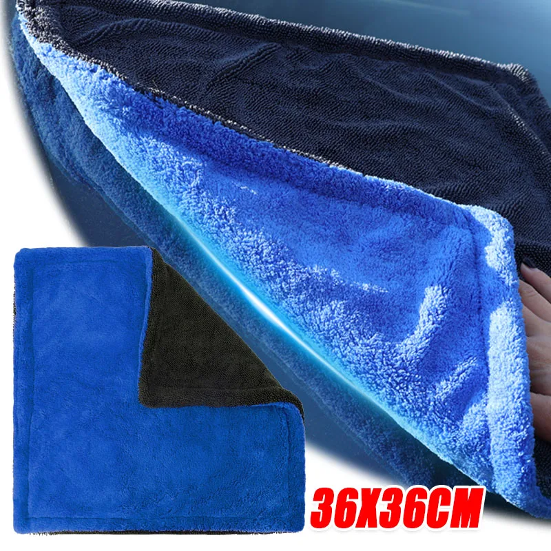 

Ультрамягкая двухсторонняя супервпитывающая сушильная ткань, полотенце из микрофибры для мойки автомобилей, инструмент для детализации и чистки стекол без царапин