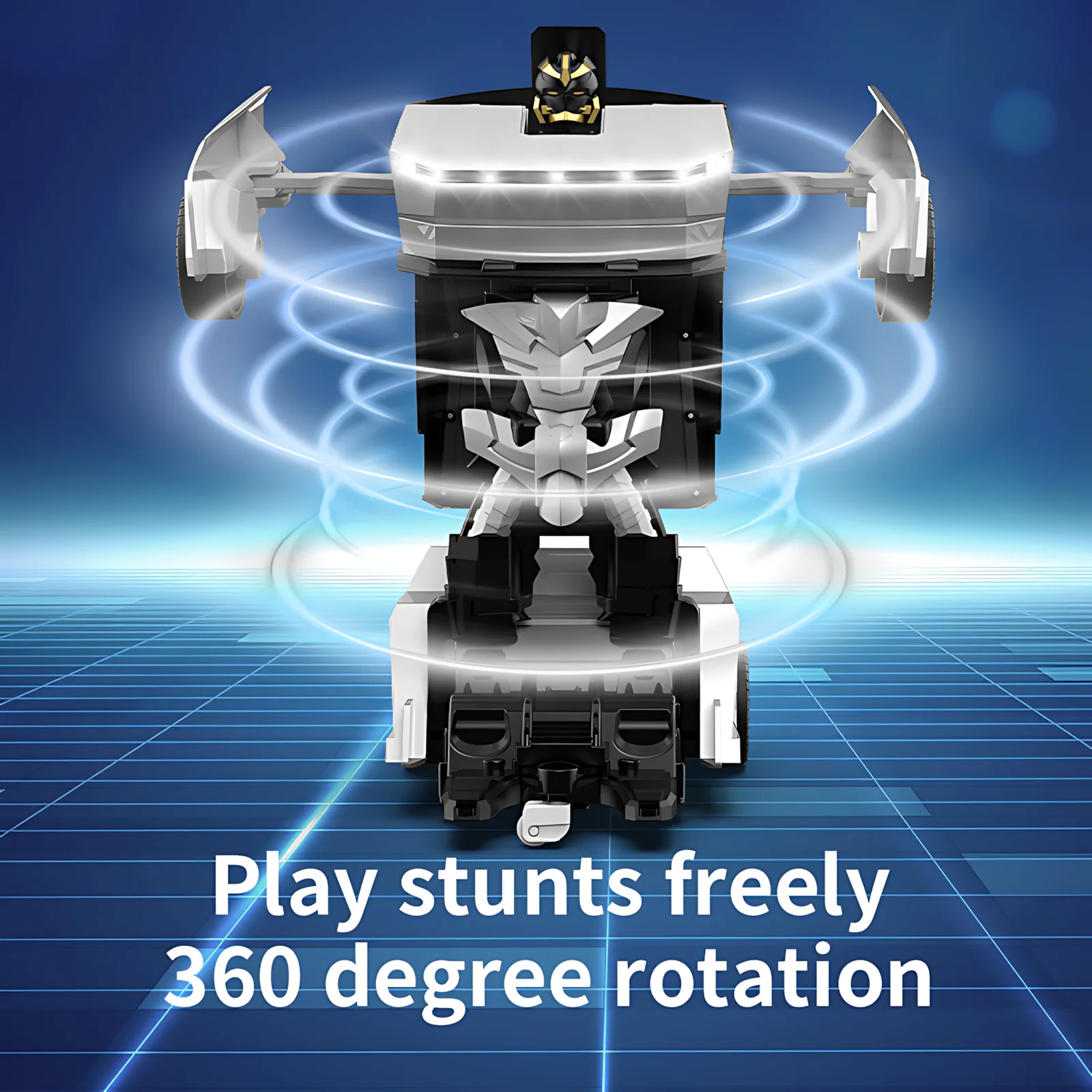 2,4 GHz RC Transformierendes Roboterauto, LED-Leuchten, 360° °   Spin, Drift-Modus, Cyber-Tonabnehmer, One-Click-Transformation, ideales Geschenk für Kinder und Jungen