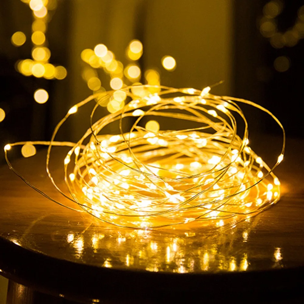 1-10m Festoon Light String Chrismtas Wedding Fairy Garland Lamp Home Party Bedroom Decoration Battery Power for New Year 2027