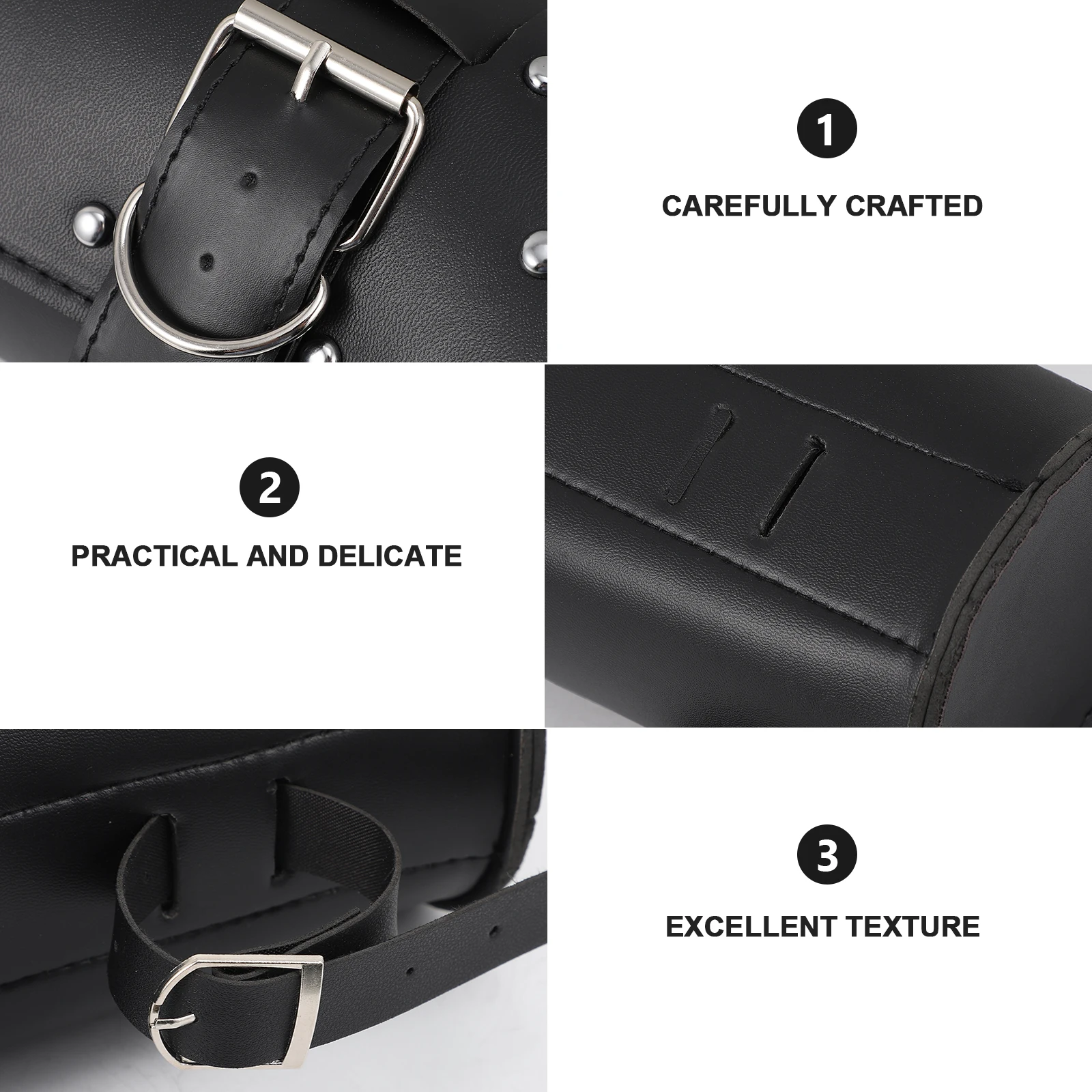 

Motorcycle Tool Bag Large Capacity Durable PU Wear Resistance Waterproof Side Pouch Tail Bag Handlebar Saddle Storage