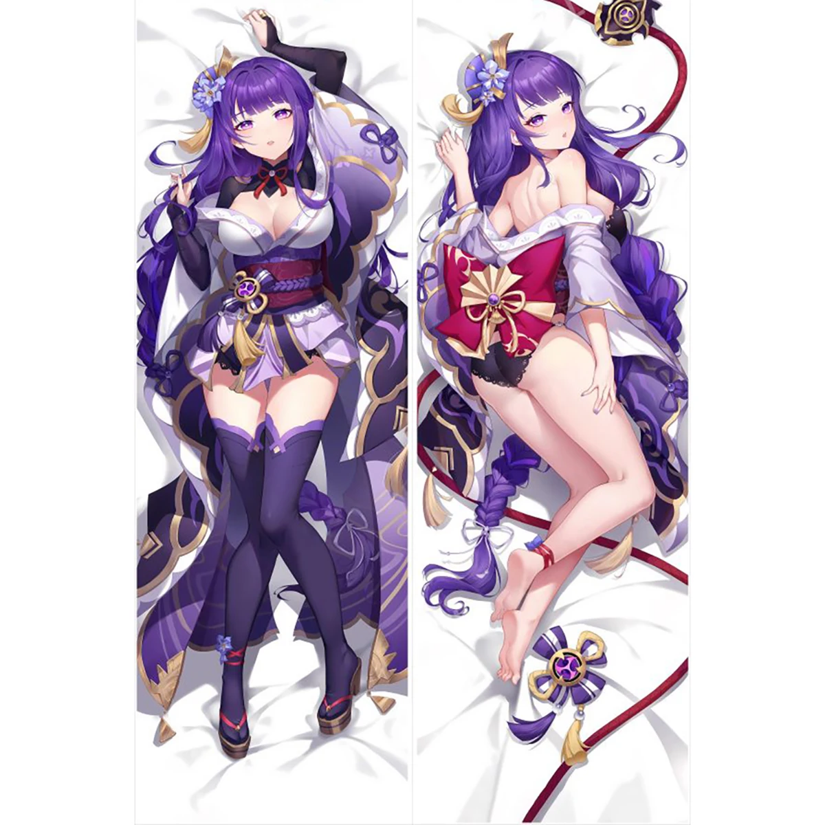 

Genshin Impact Raiden Shogun Dakimakura Anime Otaku 2-Side Printed Waifu Decor Hugging Body Pillow Case Cushion Pillow Cover