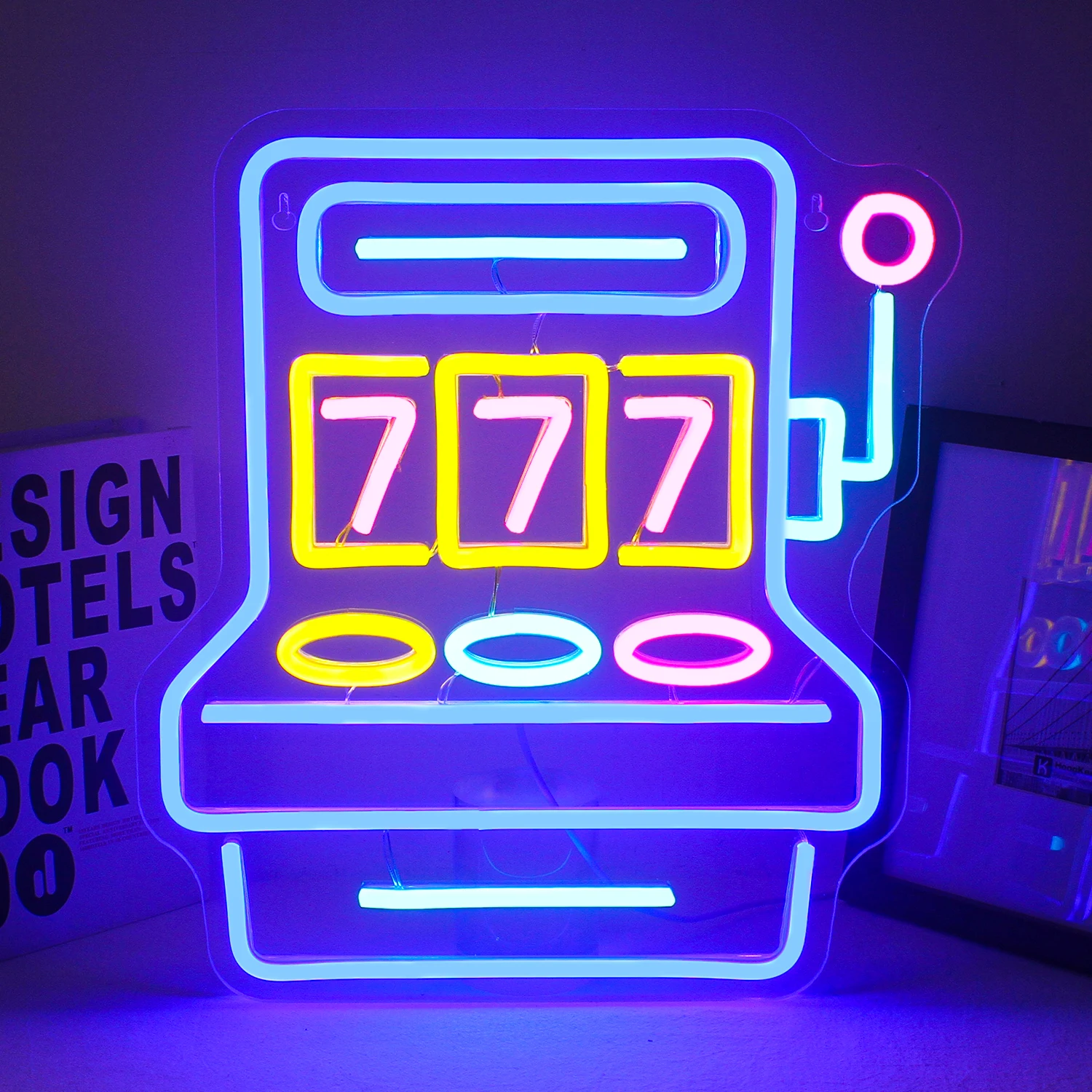 

777 Game Room Neon Sign for Wall Decor USB Powered Led Neon Signs Boys Room Decor Man Cave Bedroom Decor Lucking Number Neon