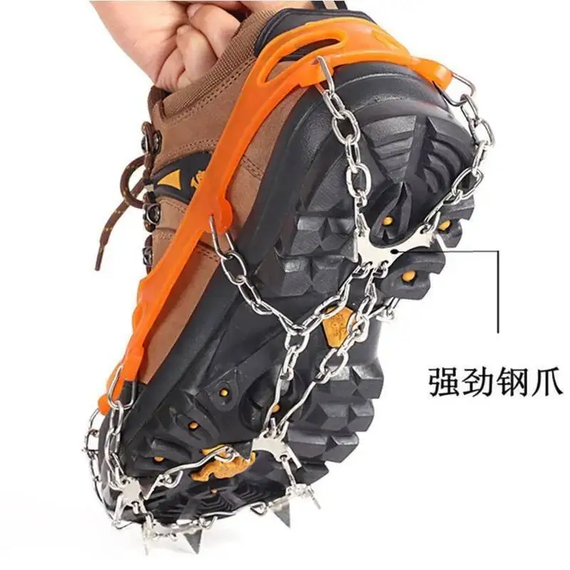 

2025Нескользящие бахилы из нержавеющей стали для снега и льда, 10 зубьев, захват для льда, зимние уличные пешие прогулки, скалолазание, ледяные кошки