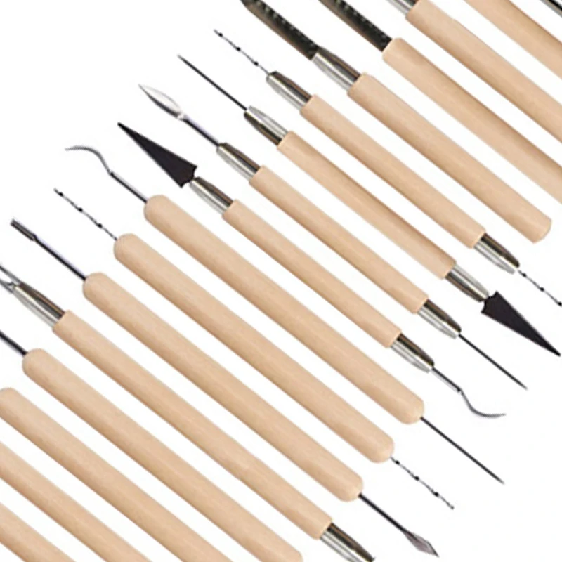 Hot New 45 Pcs Pottery Clay Sculpting Tool Sets For Beginners Professional Art Crafts Wooden Handle Modeling Ceramic Clay Tools
