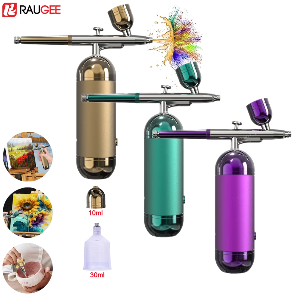 

Аэрограф с компрессором Аэрограф-распылитель для рисования Моделирование Ремесла Дизайн ногтей Портативный беспроводной аэрограф Пистолет-распылитель для рисования